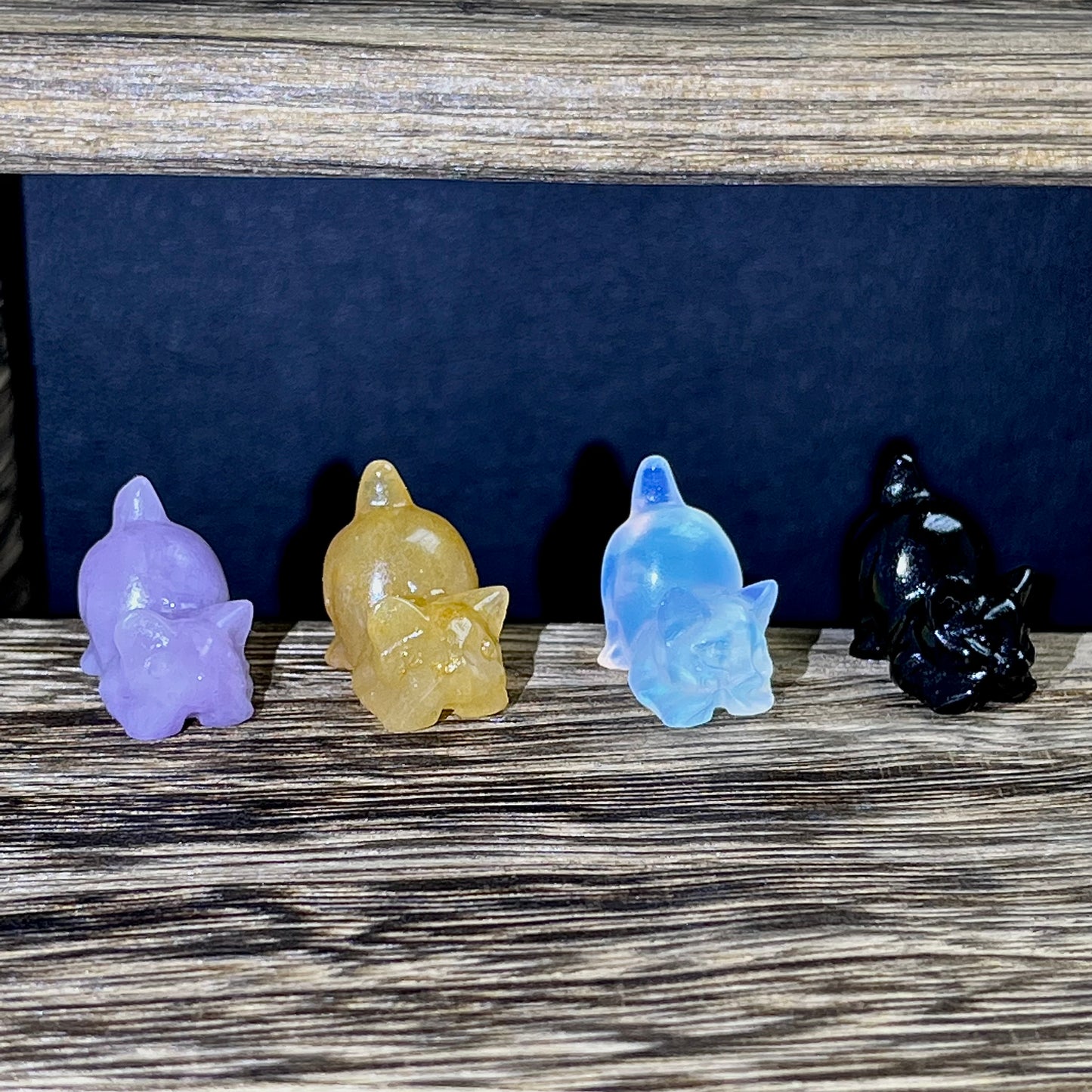 Mini colorful material carvings-Tail Up Cats