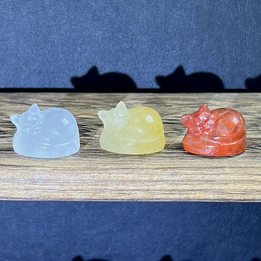 Mini colorful material carvings-Sleeping Cats