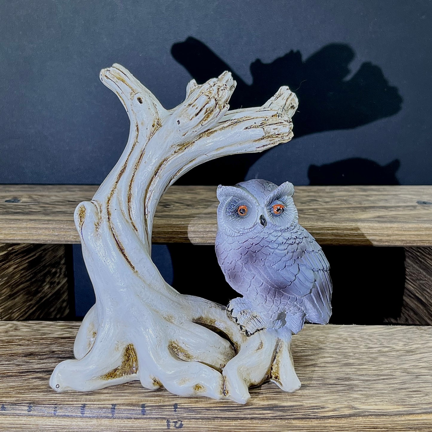 Resin Owl Under Tree Sphere Holder