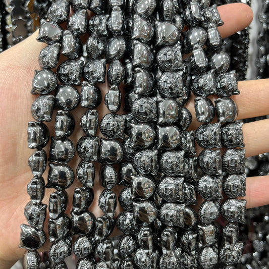 Hematite carving bead strings