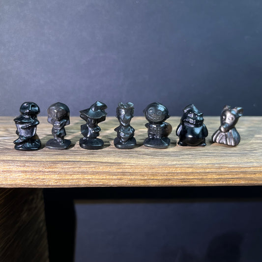 Mini Obsidian and Opalite carvings - Nightmare before Christmas