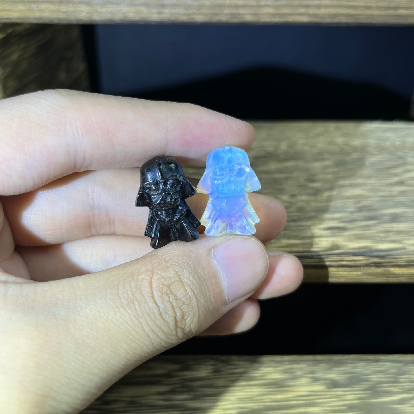 Mini Obsidian and Opalite carvings - Star Wars