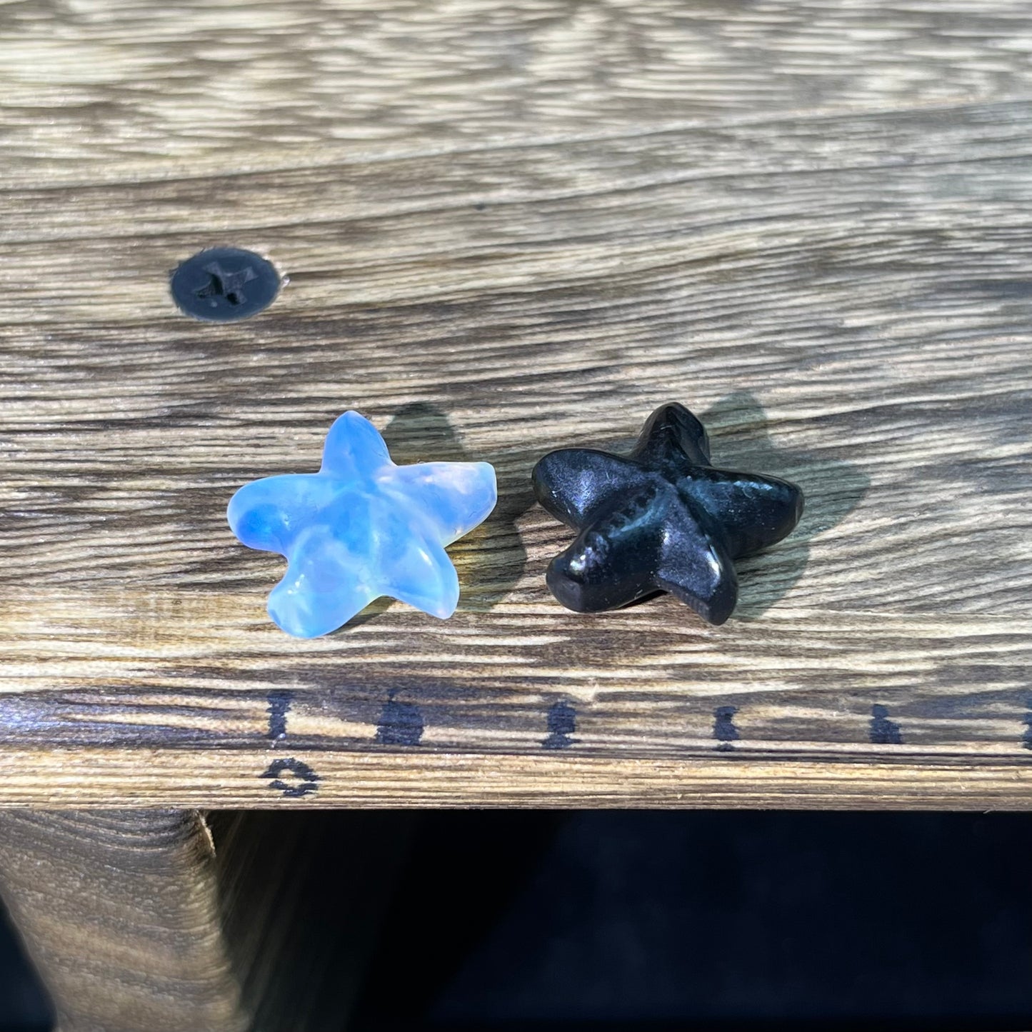 Mini Obsidian and Opalite carvings - animal carvings