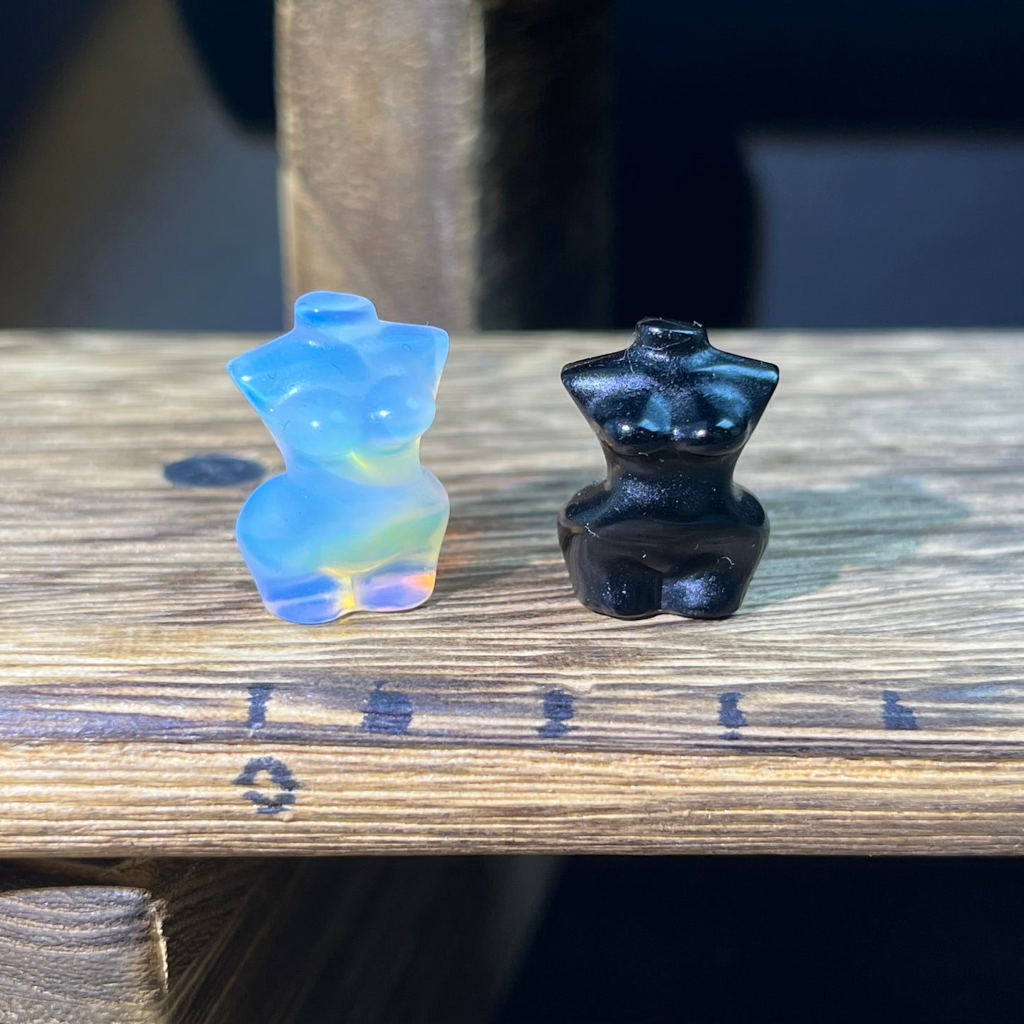 Mini Obsidian and Opalite carvings - mixed carvings