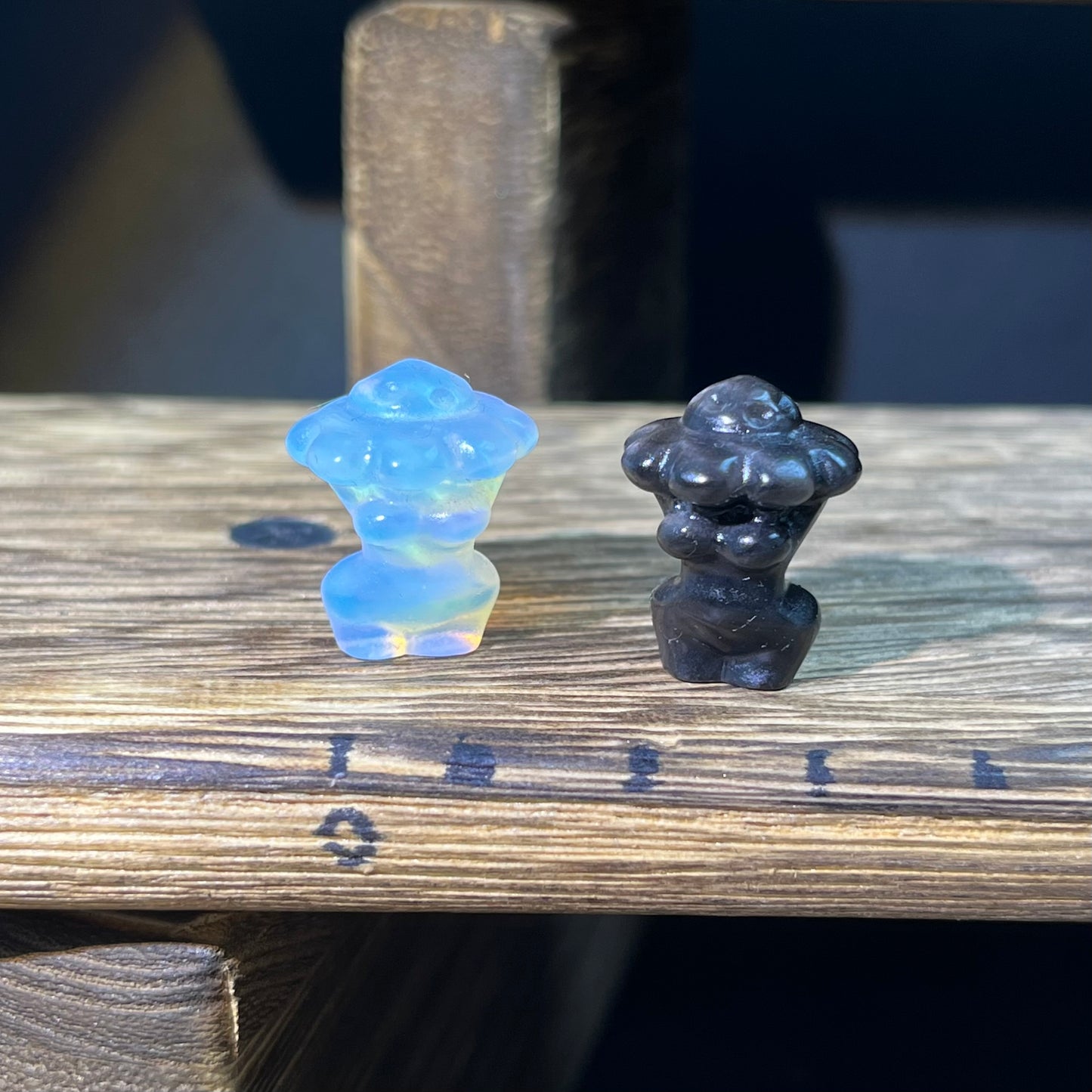 Mini Obsidian and Opalite carvings - mixed carvings