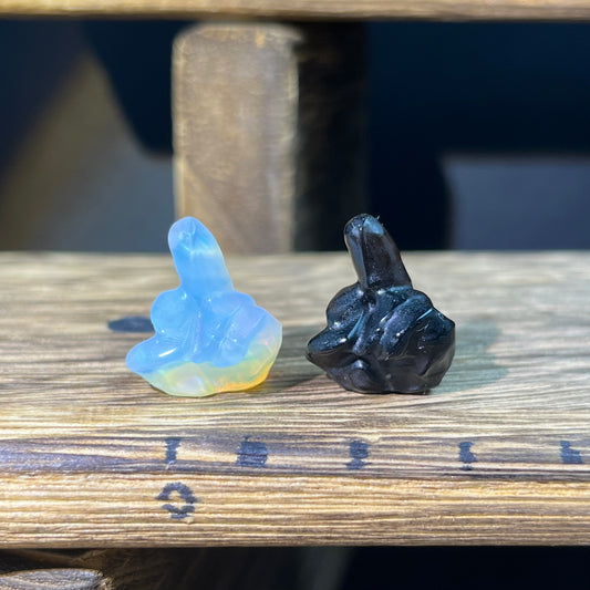 Mini Obsidian and Opalite carvings - mixed carvings