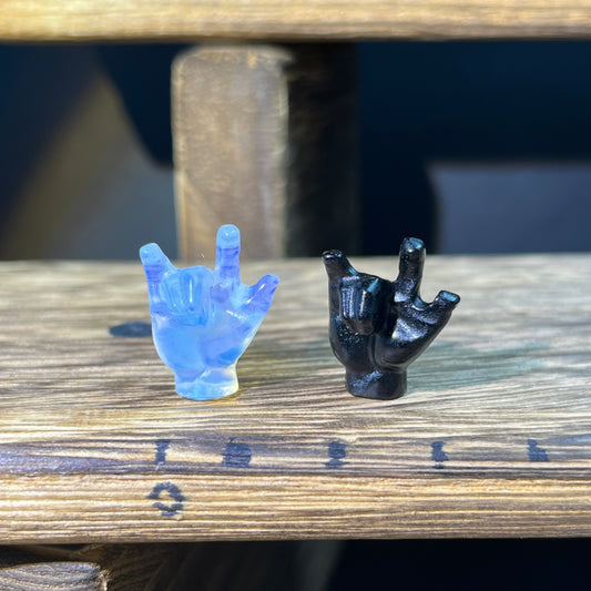 Mini Obsidian and Opalite carvings - mixed carvings