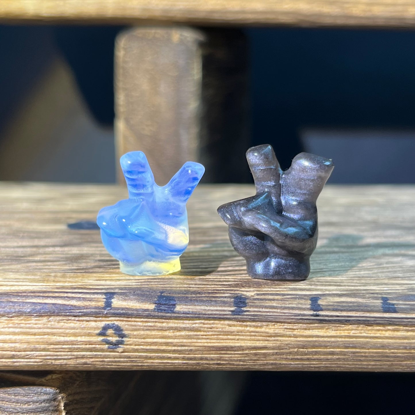 Mini Obsidian and Opalite carvings - mixed carvings