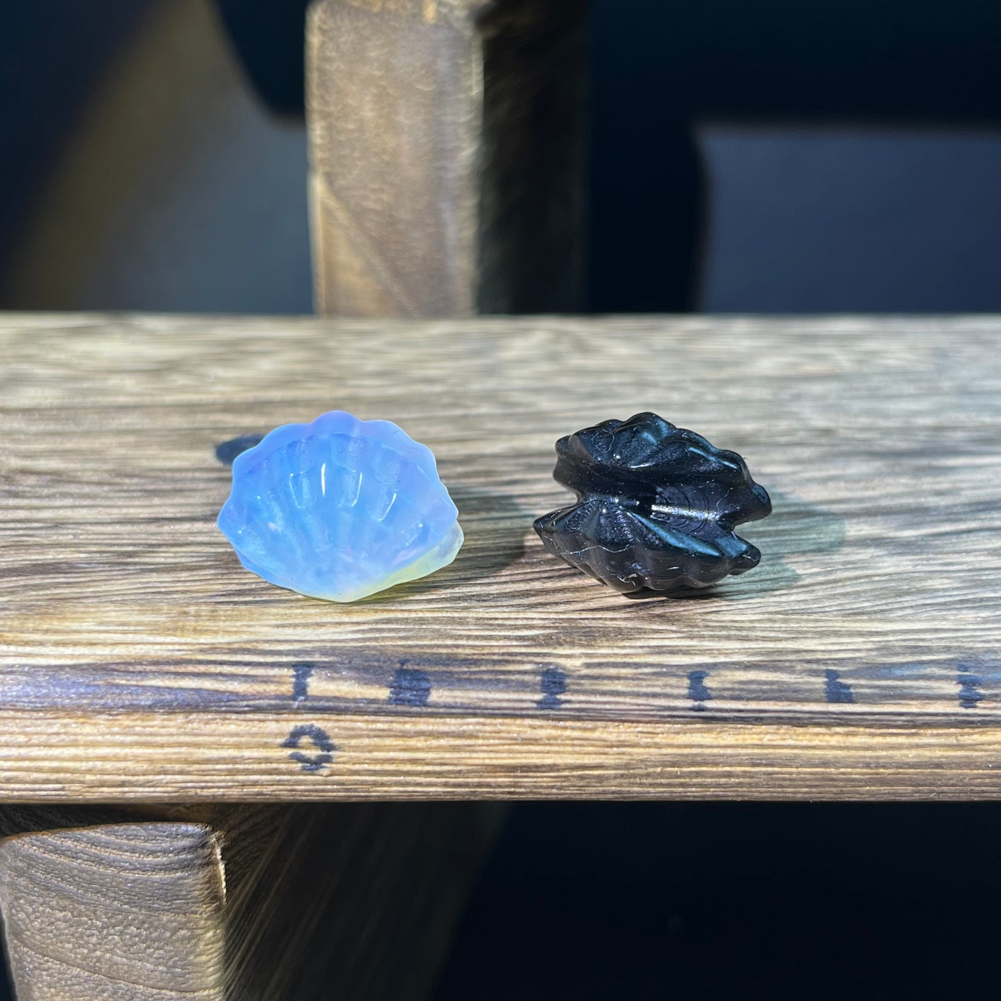 Mini Obsidian and Opalite carvings - animal carvings