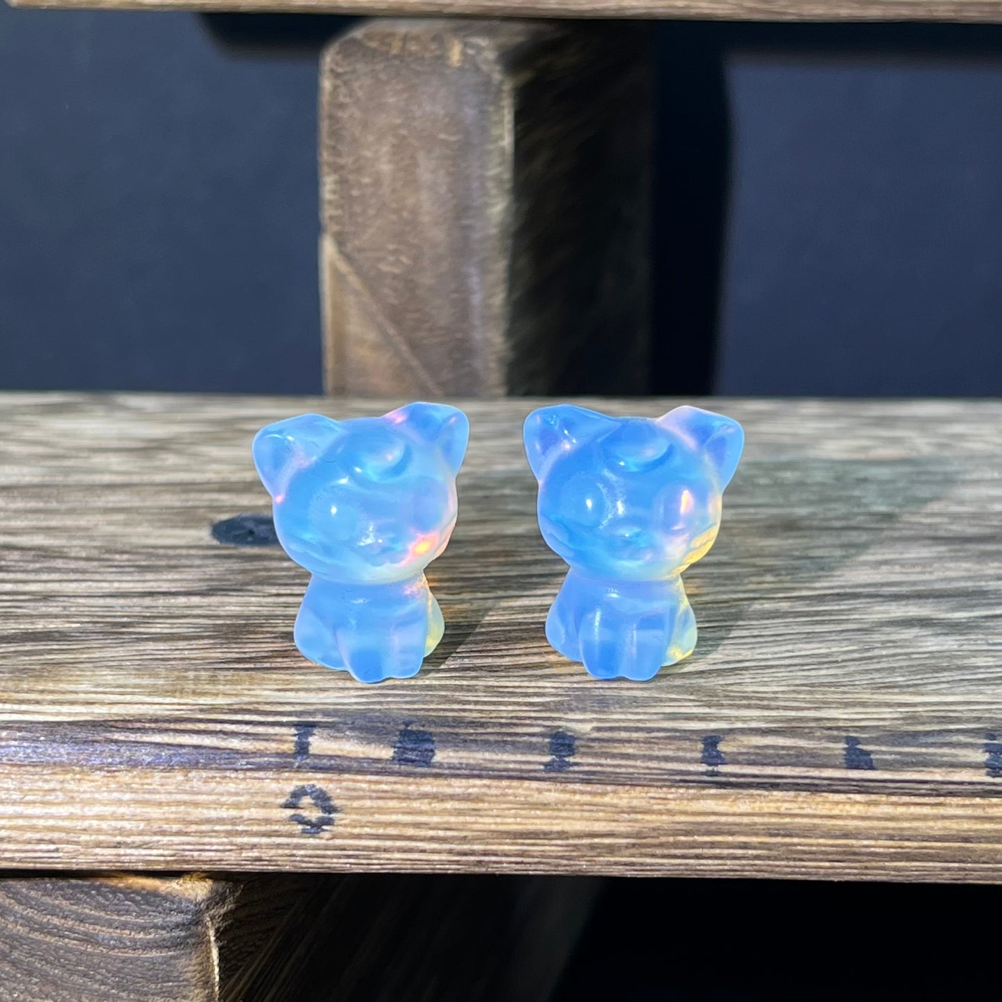 Mini Obsidian and Opalite carvings - charactor carvings