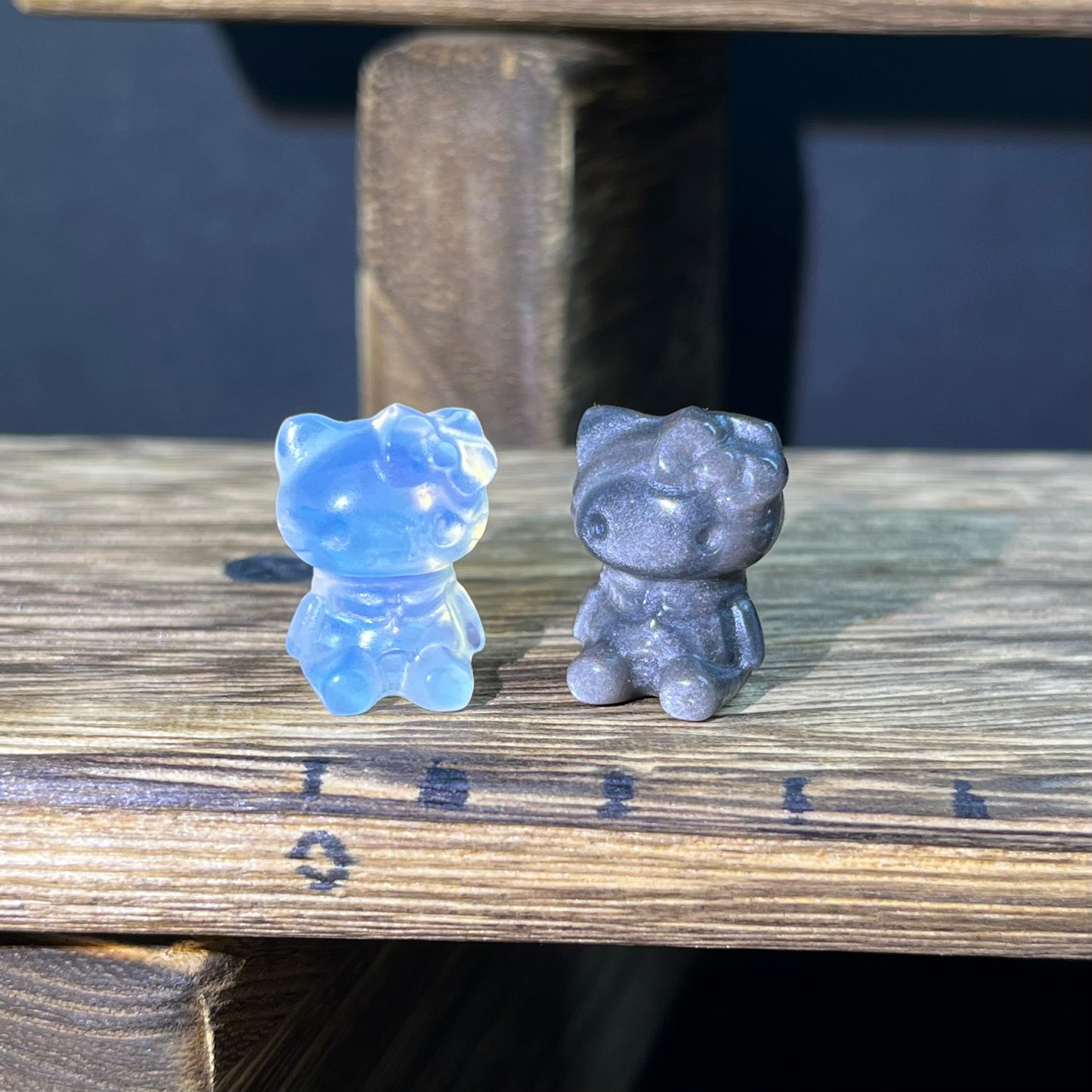 Mini Obsidian and Opalite carvings - charactor carvings