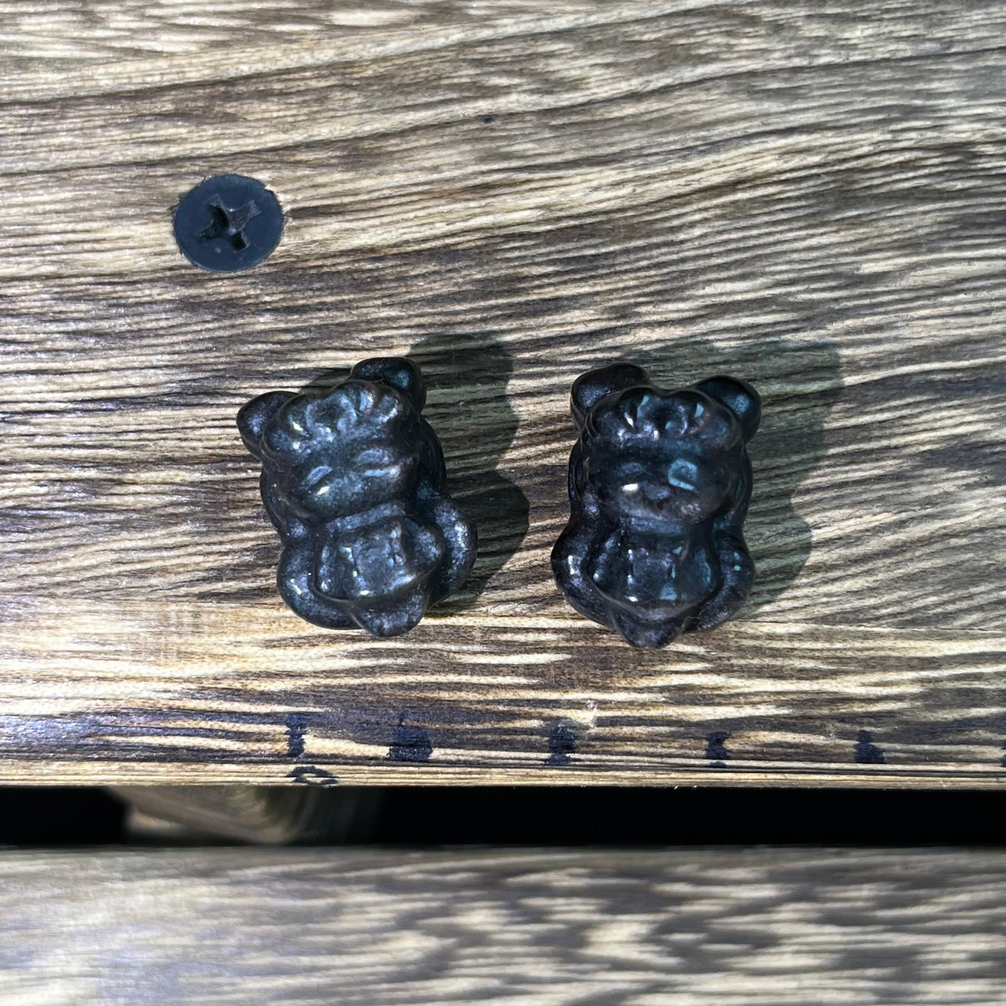 Mini Obsidian and Opalite carvings - charactor carvings