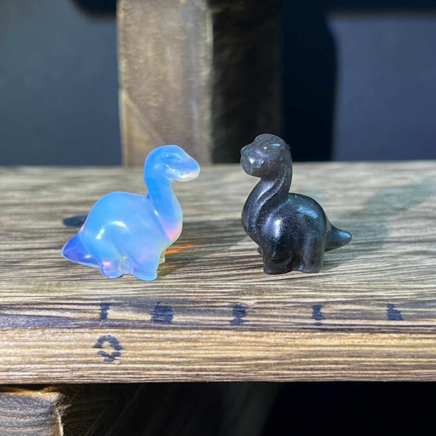 Mini Obsidian and Opalite carvings - animal carvings