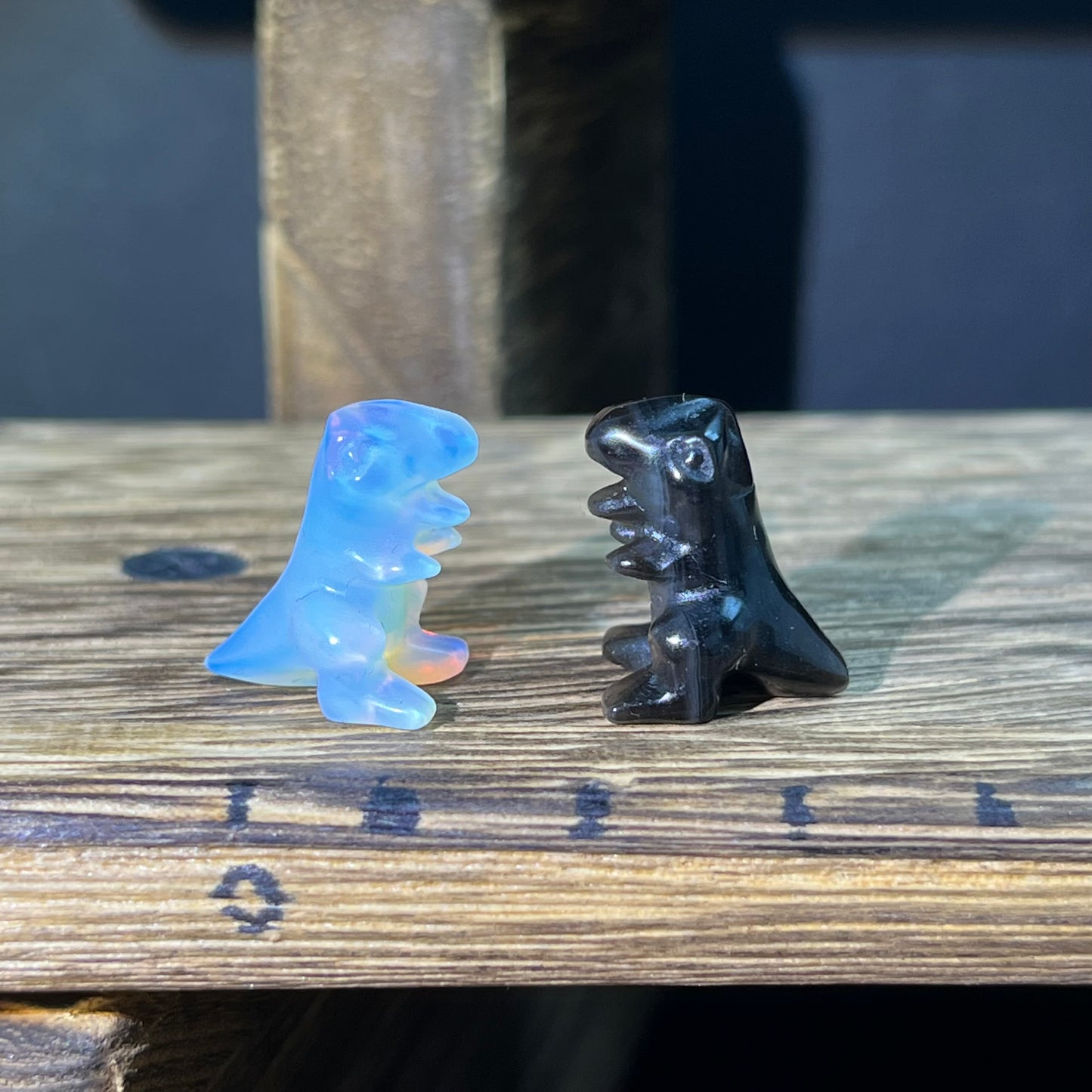 Mini Obsidian and Opalite carvings - animal carvings