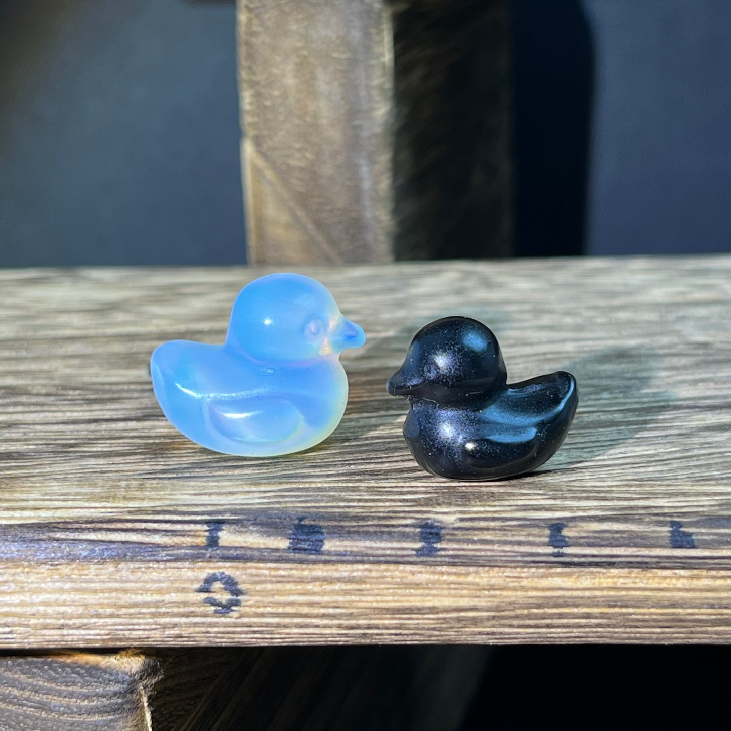 Mini Obsidian and Opalite carvings - animal carvings