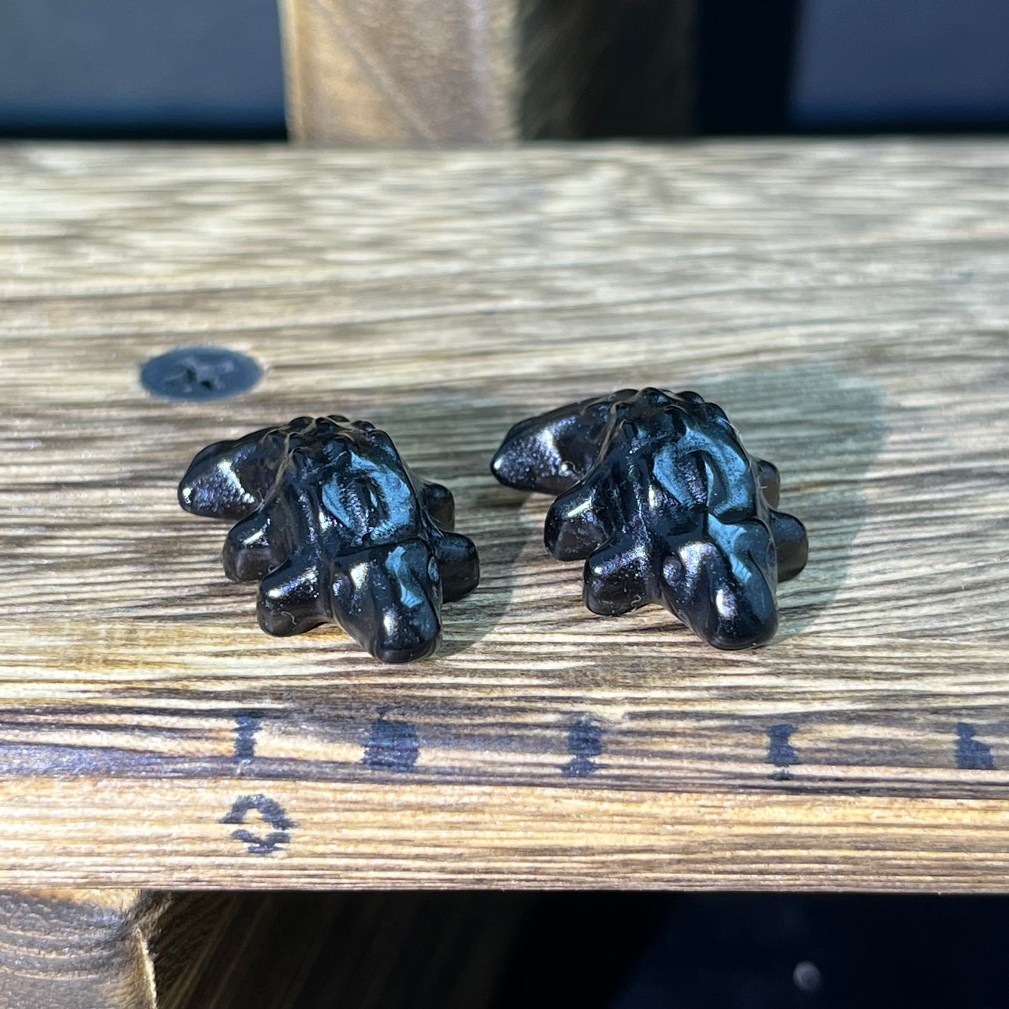 Mini Obsidian and Opalite carvings - animal carvings