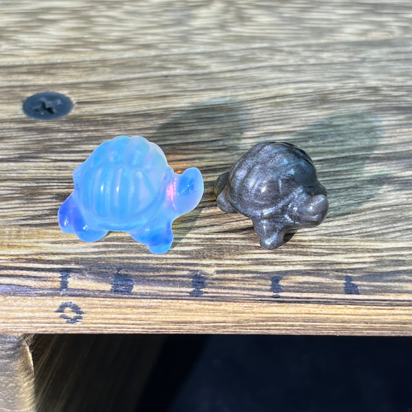 Mini Obsidian and Opalite carvings - animal carvings