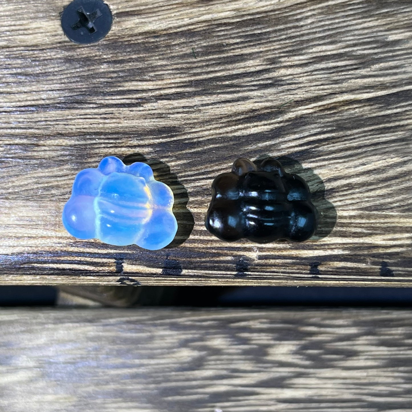 Mini Obsidian and Opalite carvings - animal carvings