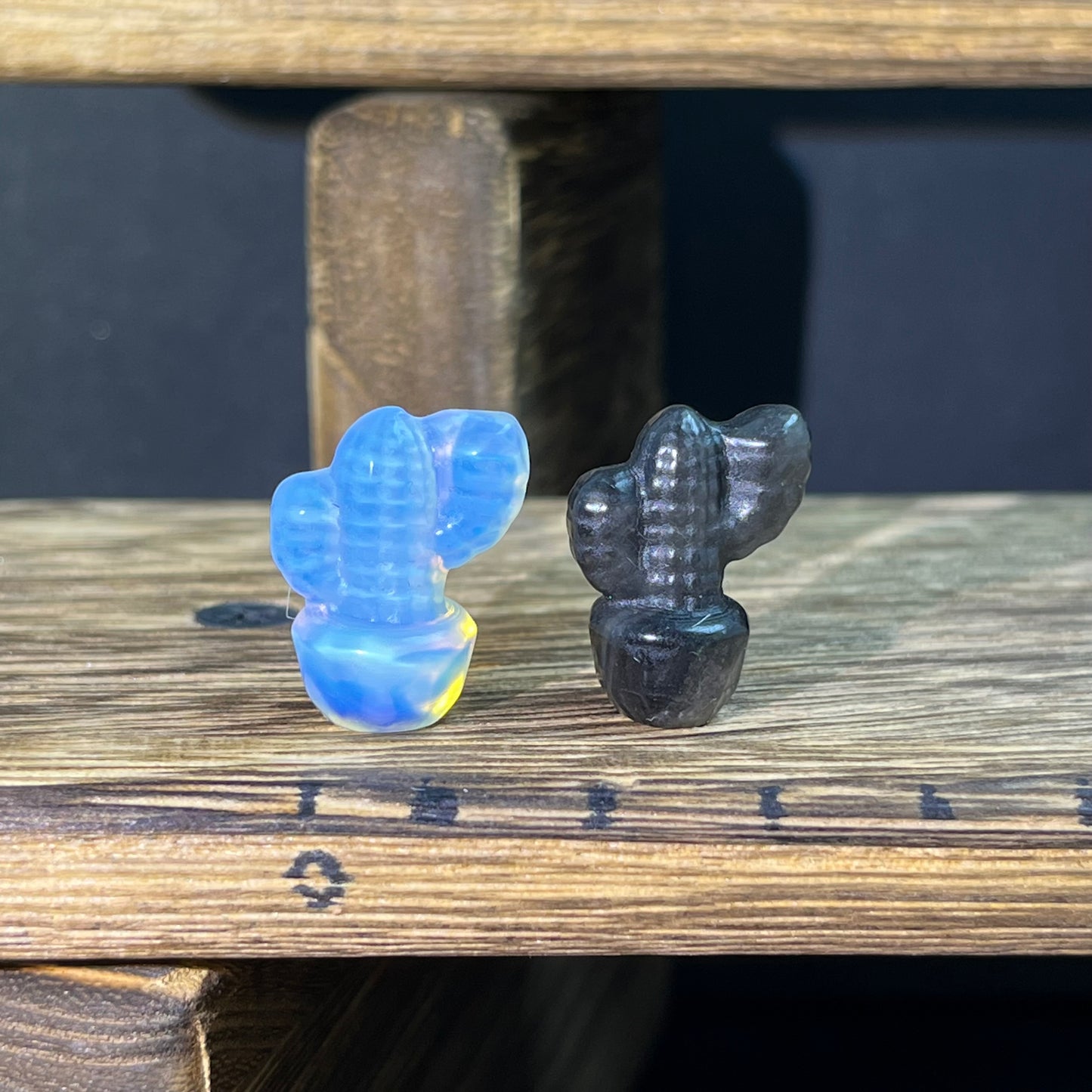 Mini Obsidian and Opalite carvings - mixed carvings