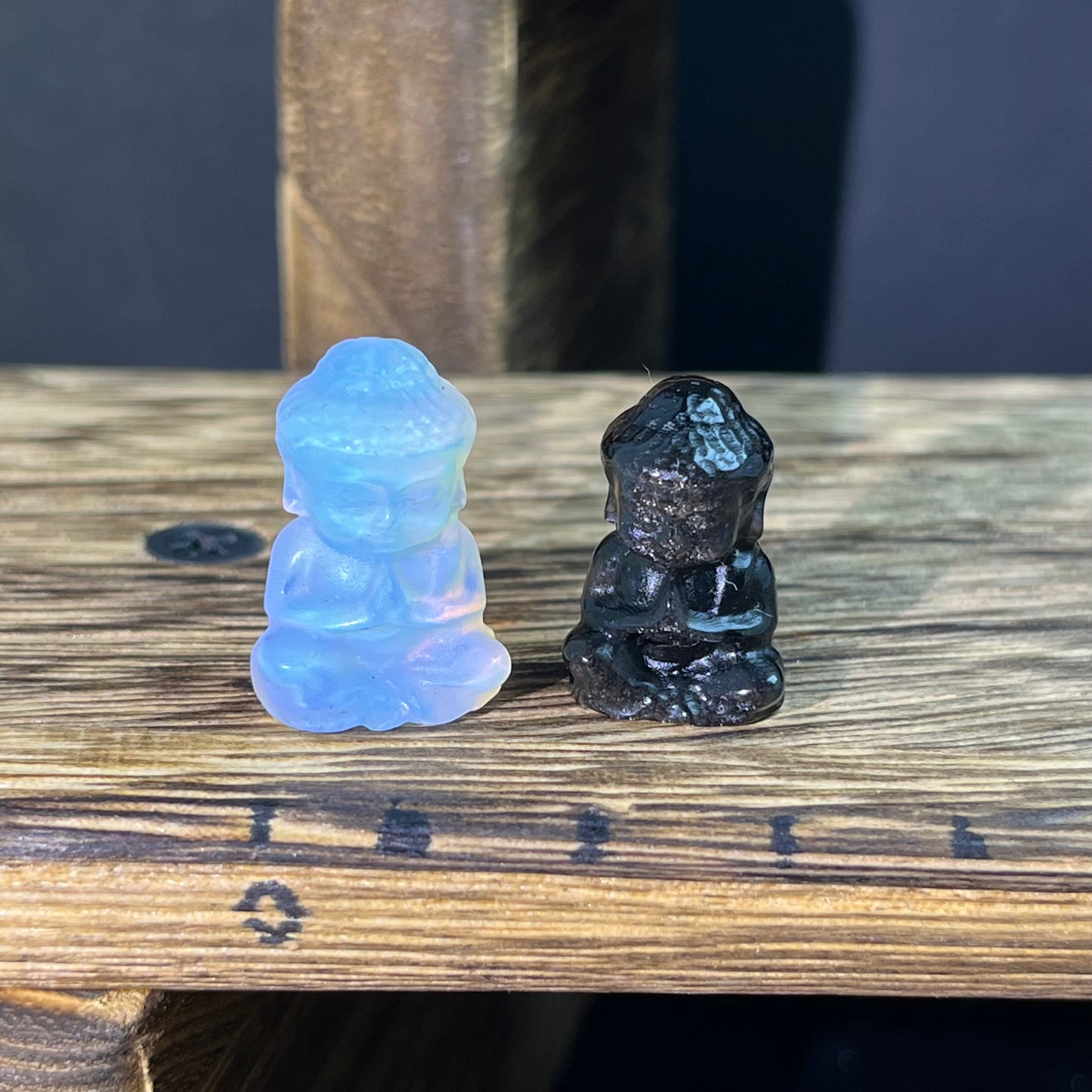 Mini Obsidian and Opalite carvings - charactor carvings