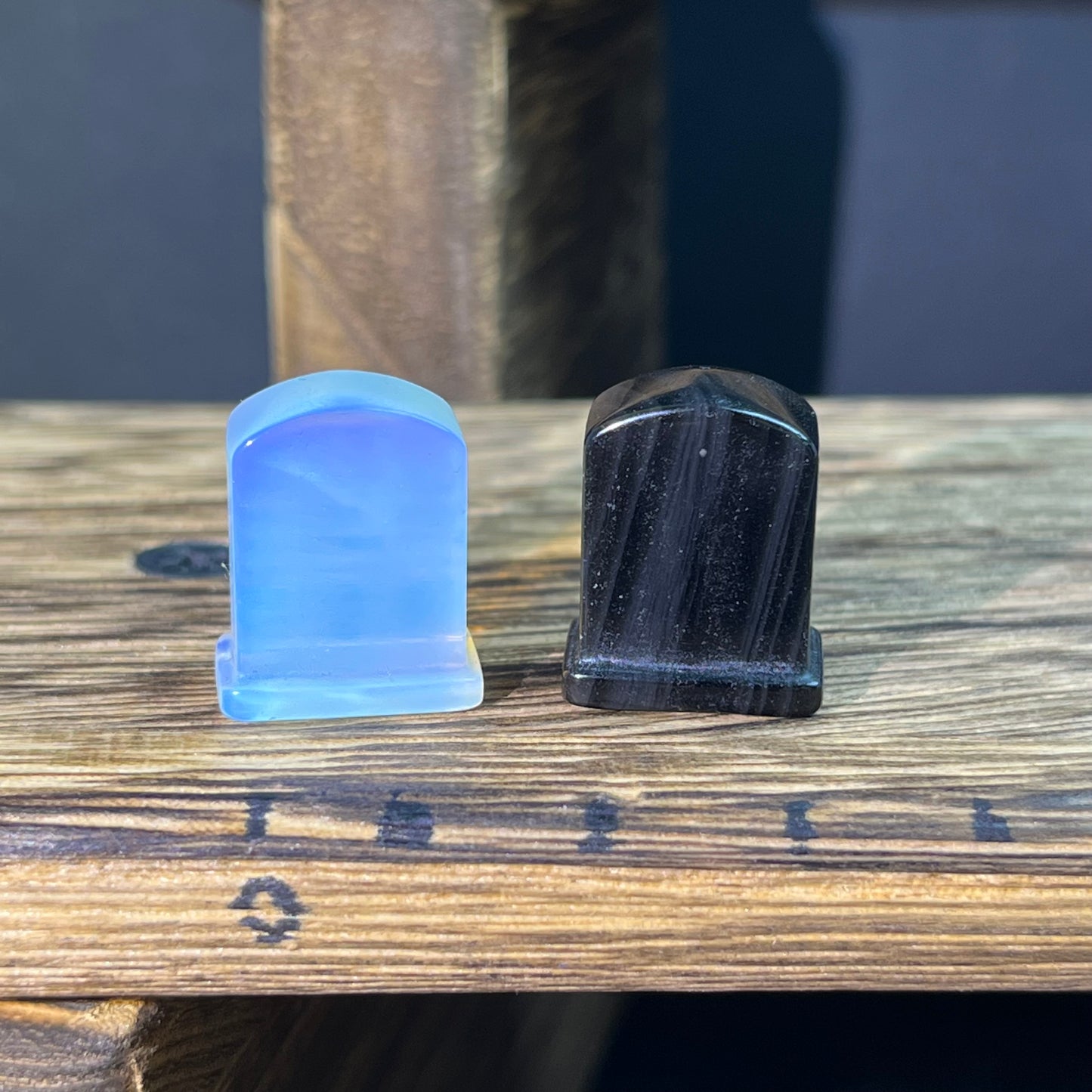 Mini Obsidian and Opalite carvings - Halloween Carvings