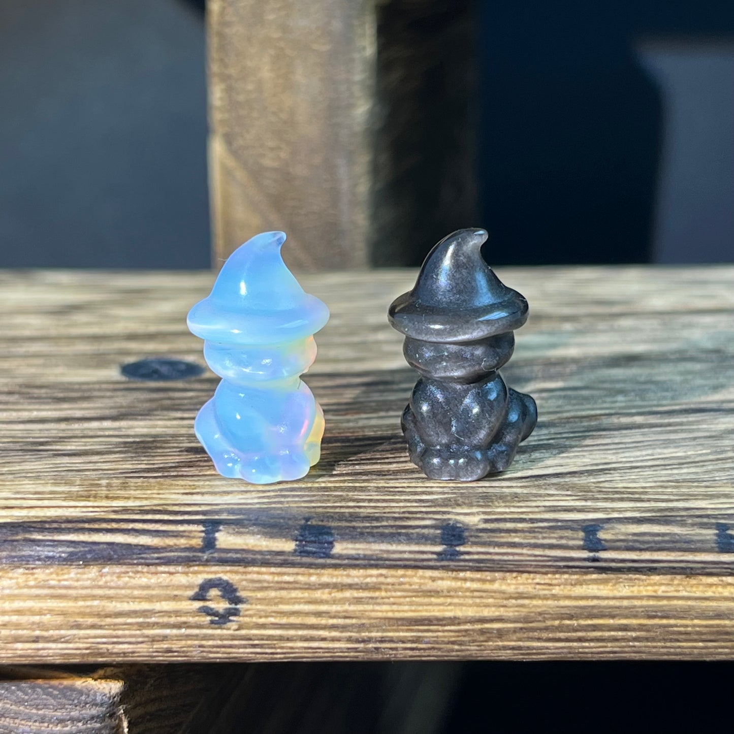 Mini Obsidian and Opalite carvings - Halloween Carvings