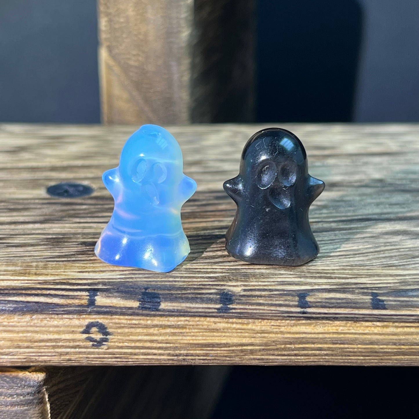 Mini Obsidian and Opalite carvings - Halloween Carvings