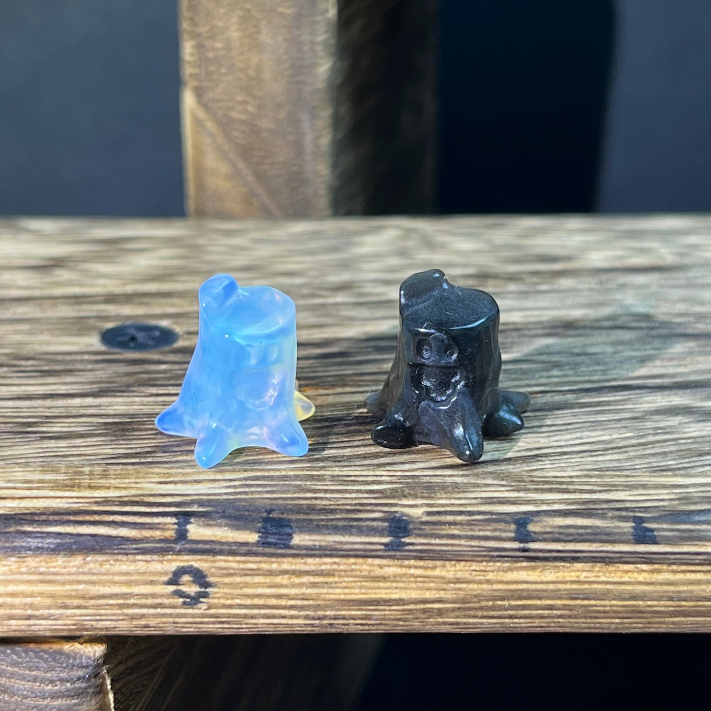 Mini Obsidian and Opalite carvings - Halloween Carvings