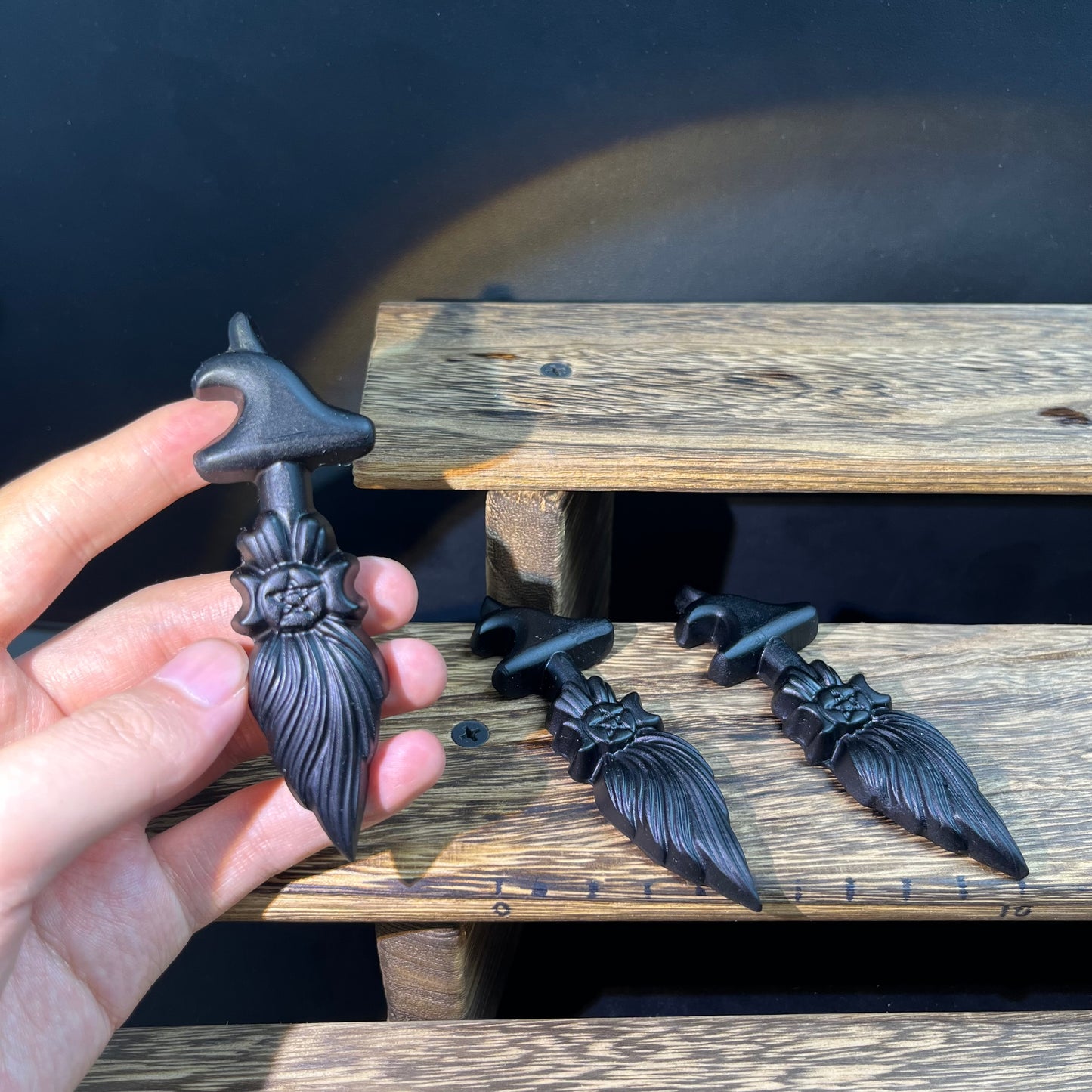 Black Obsidian Witch Carvings