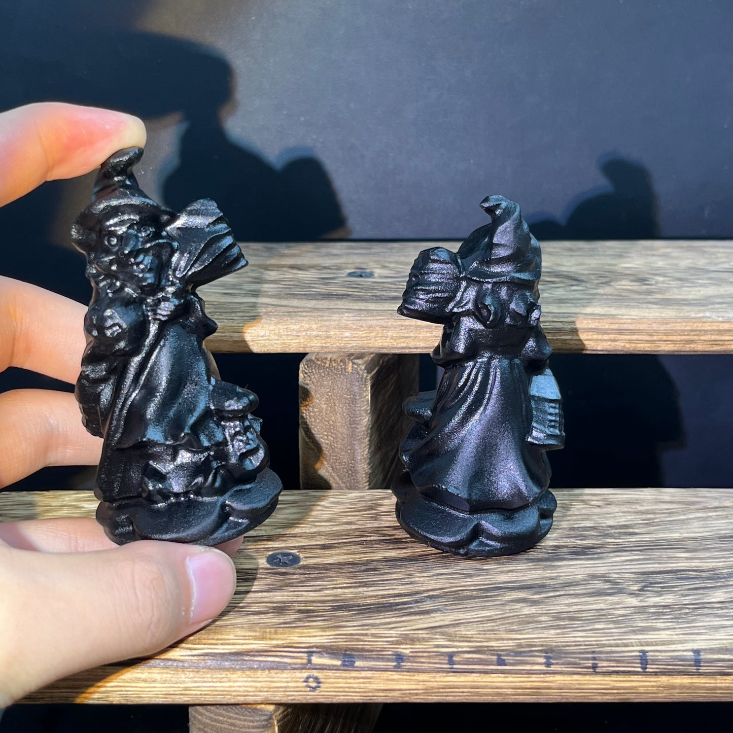 Black Obsidian Witch Carvings