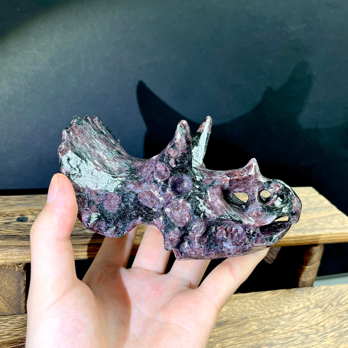 Garnet Triceratops skull