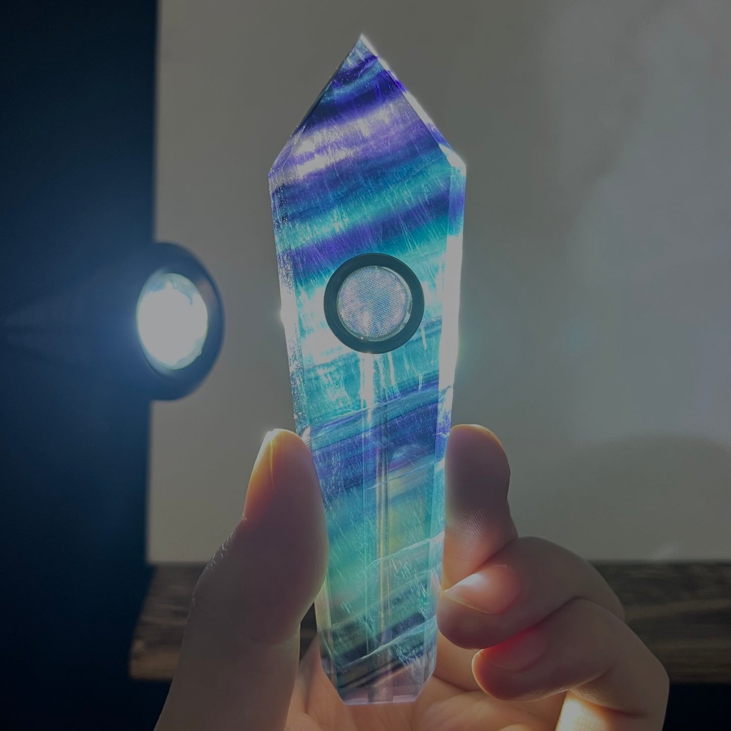 Rainbow fluorite Pipes