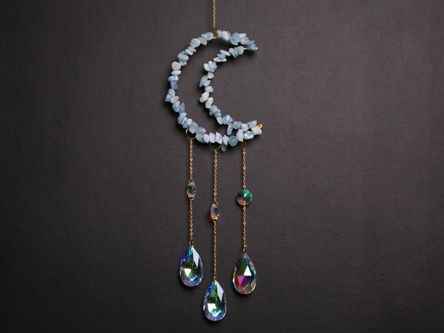 Big moon Sun catcher with crystal chips