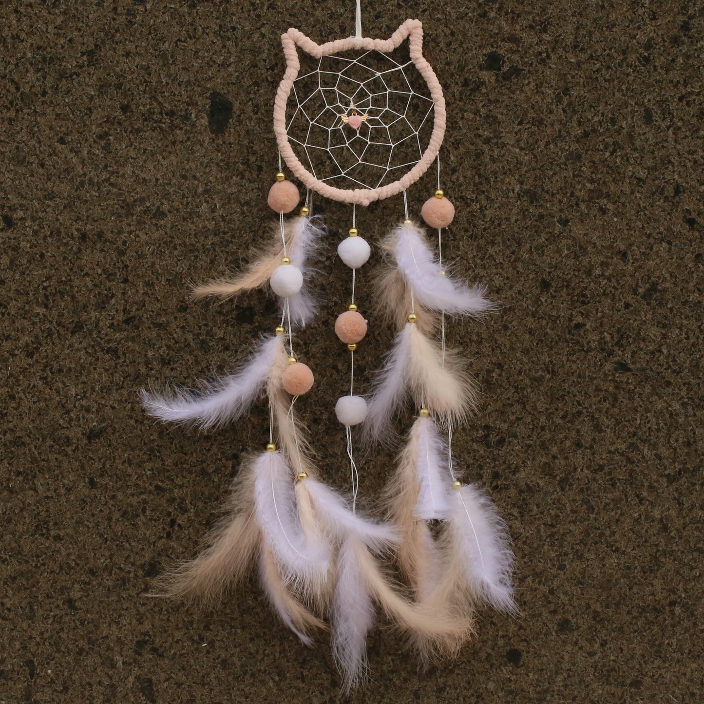 Dream catcher with pink cat