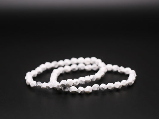 Faceted howlite bracelets