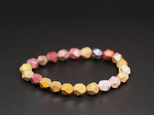 Faceted mookaite bracelets