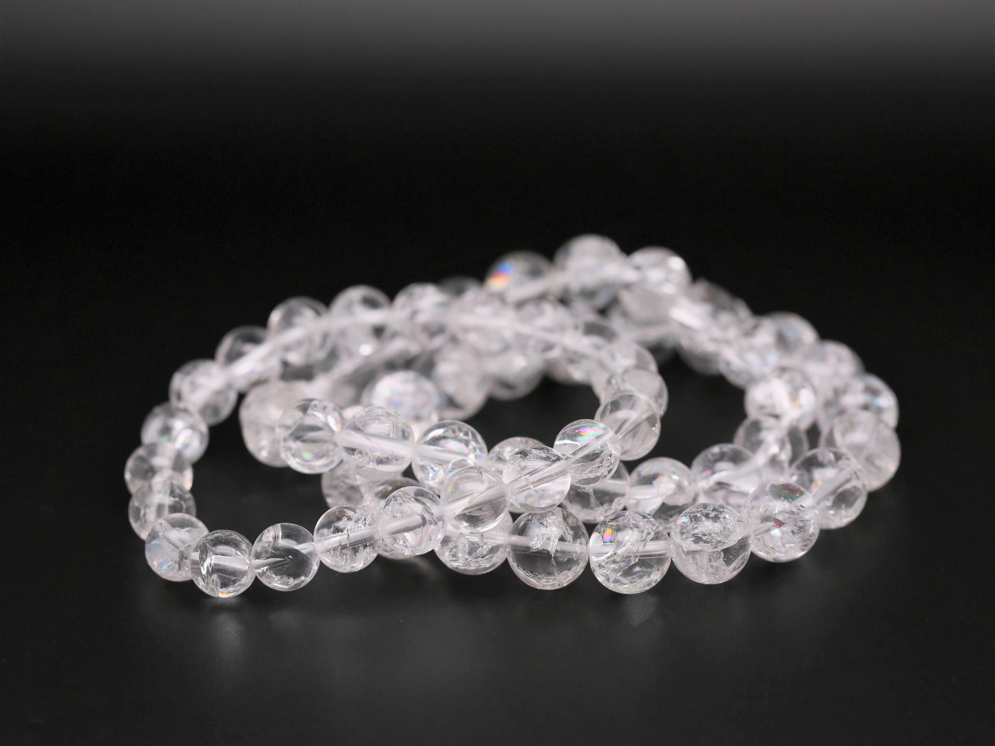 Crackle clear quartz bracelets