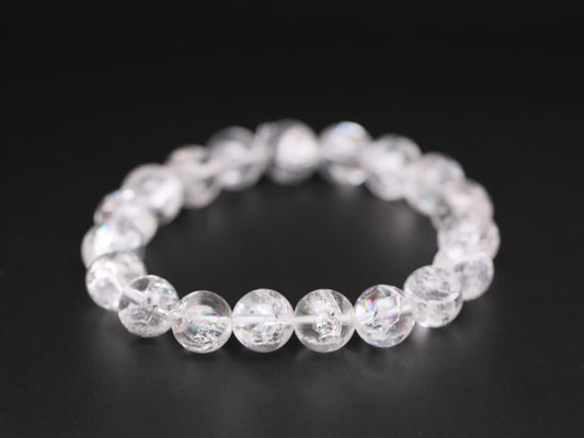 Crackle clear quartz bracelets