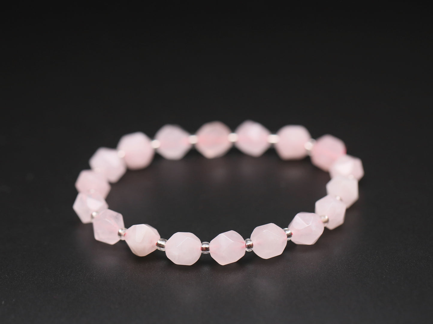 Faceted rose quartz bracelets