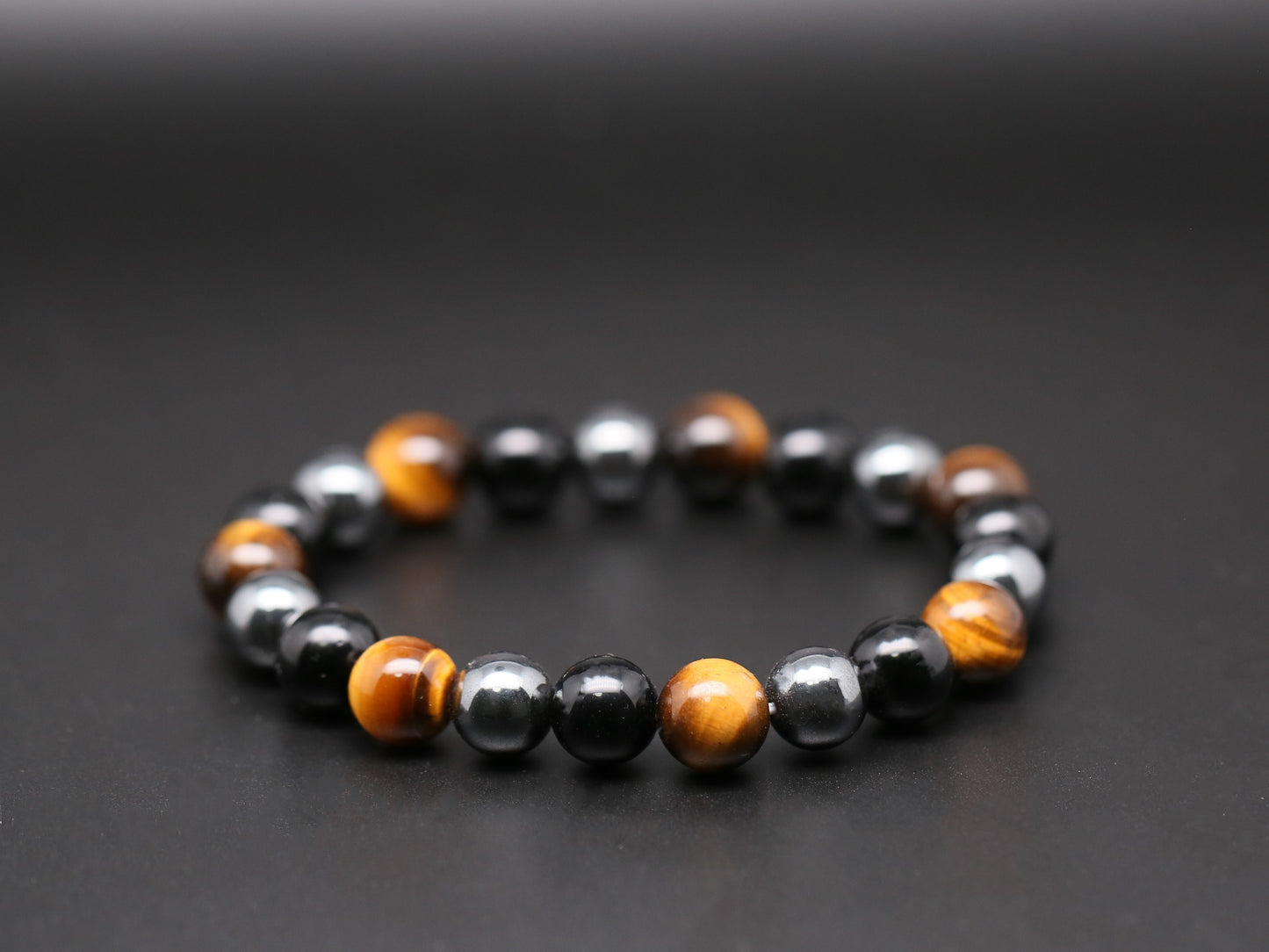 Mixed beads bracelets - tiger's eye、obsidian、hematite