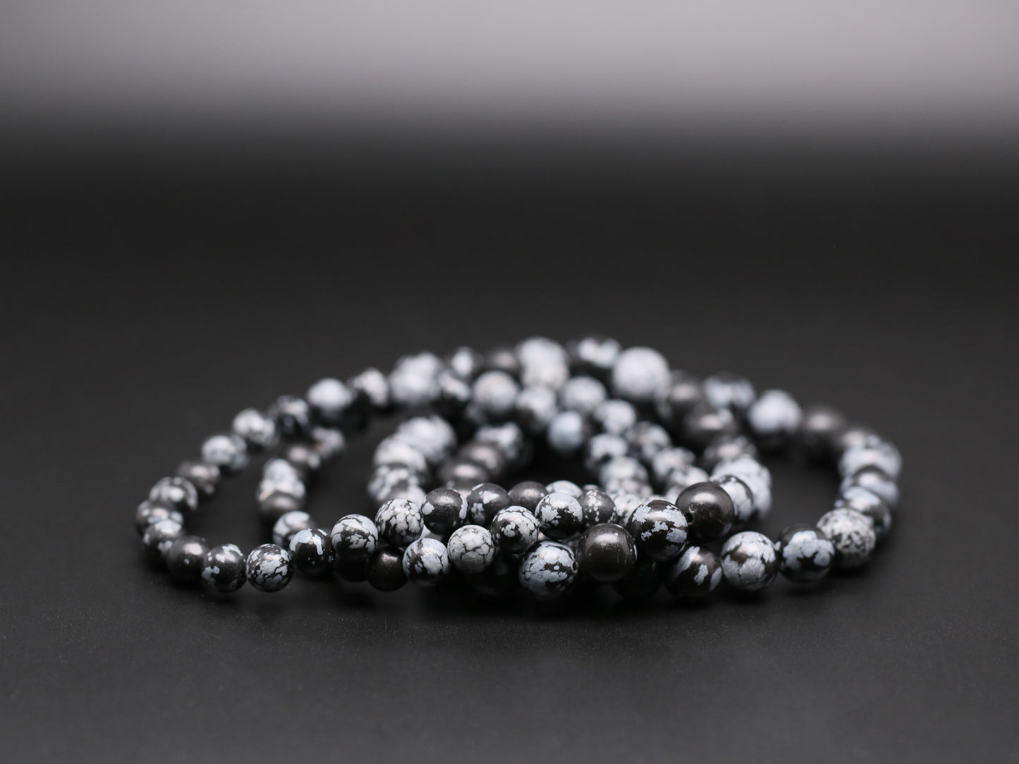 Snowflake obsidian bracelets