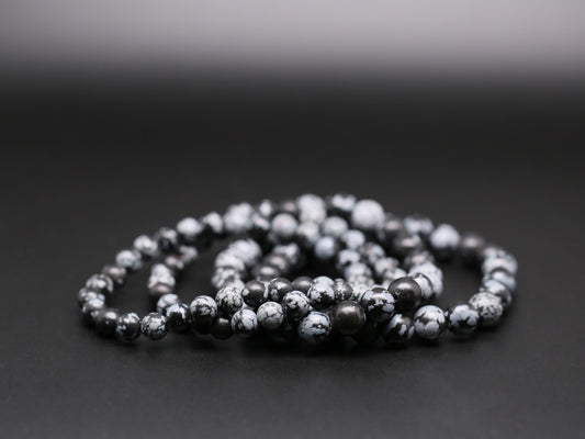 Snowflake obsidian bracelets