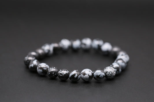 Snowflake obsidian bracelets