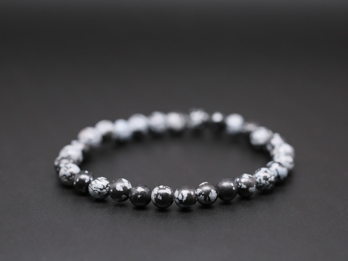 Snowflake obsidian bracelets