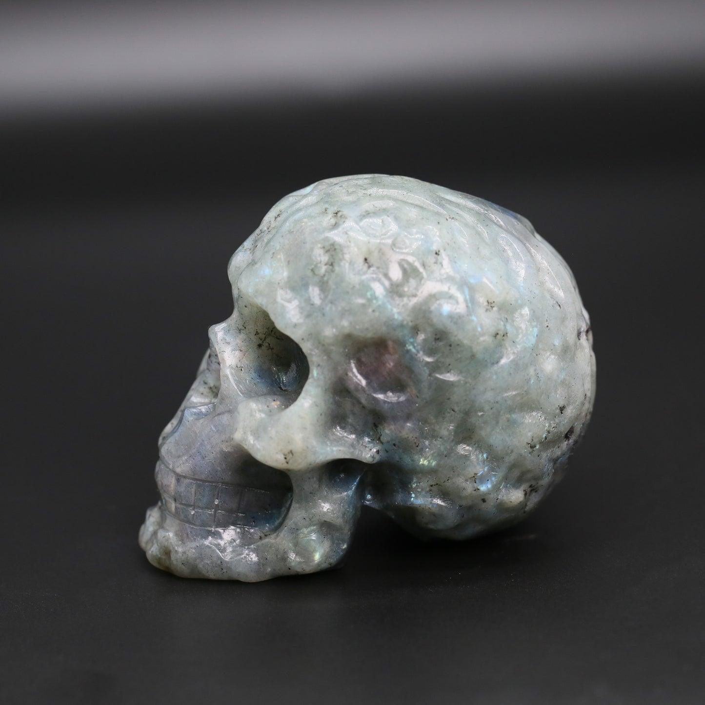 Labrodorite skull with patterns