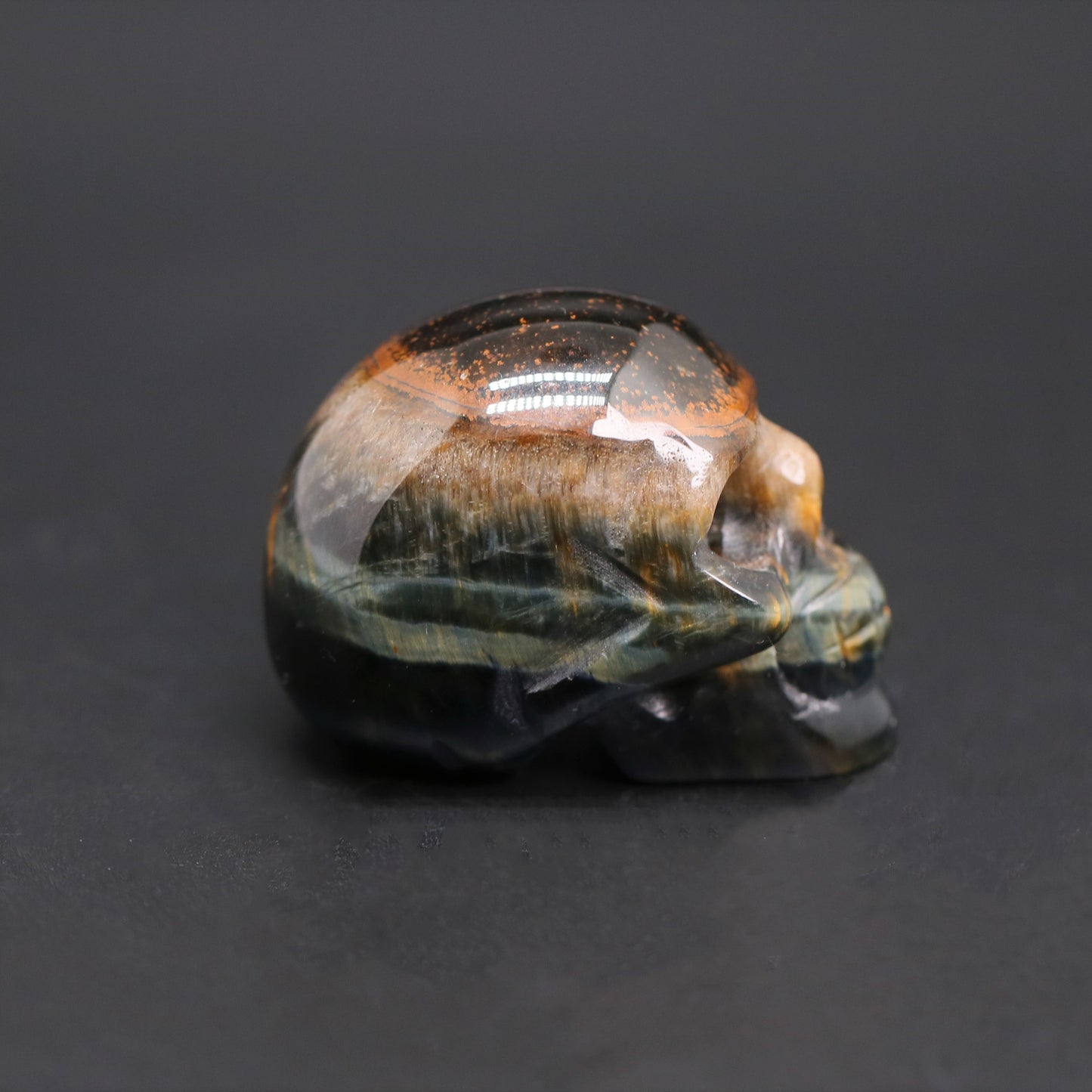 Tiger's eye skull