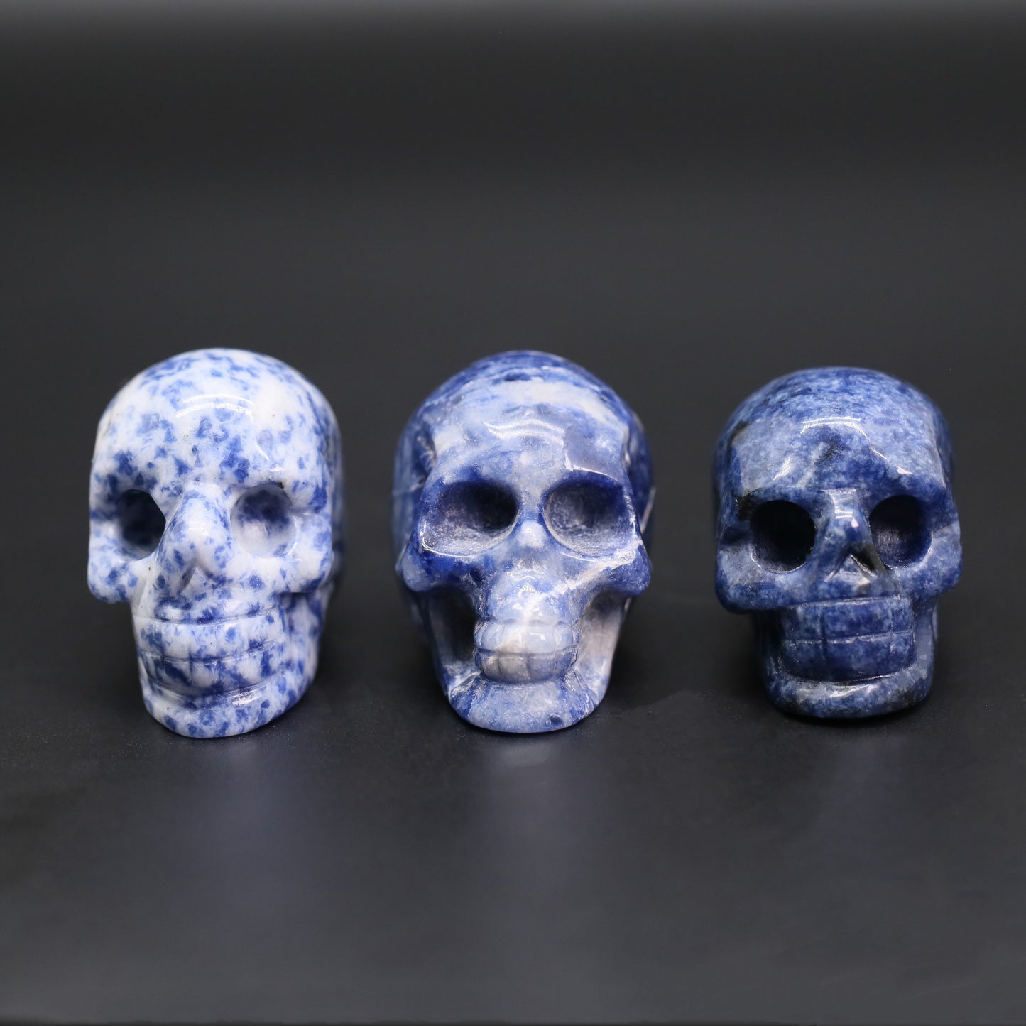 Sodalite/Blue spotted jasper skull