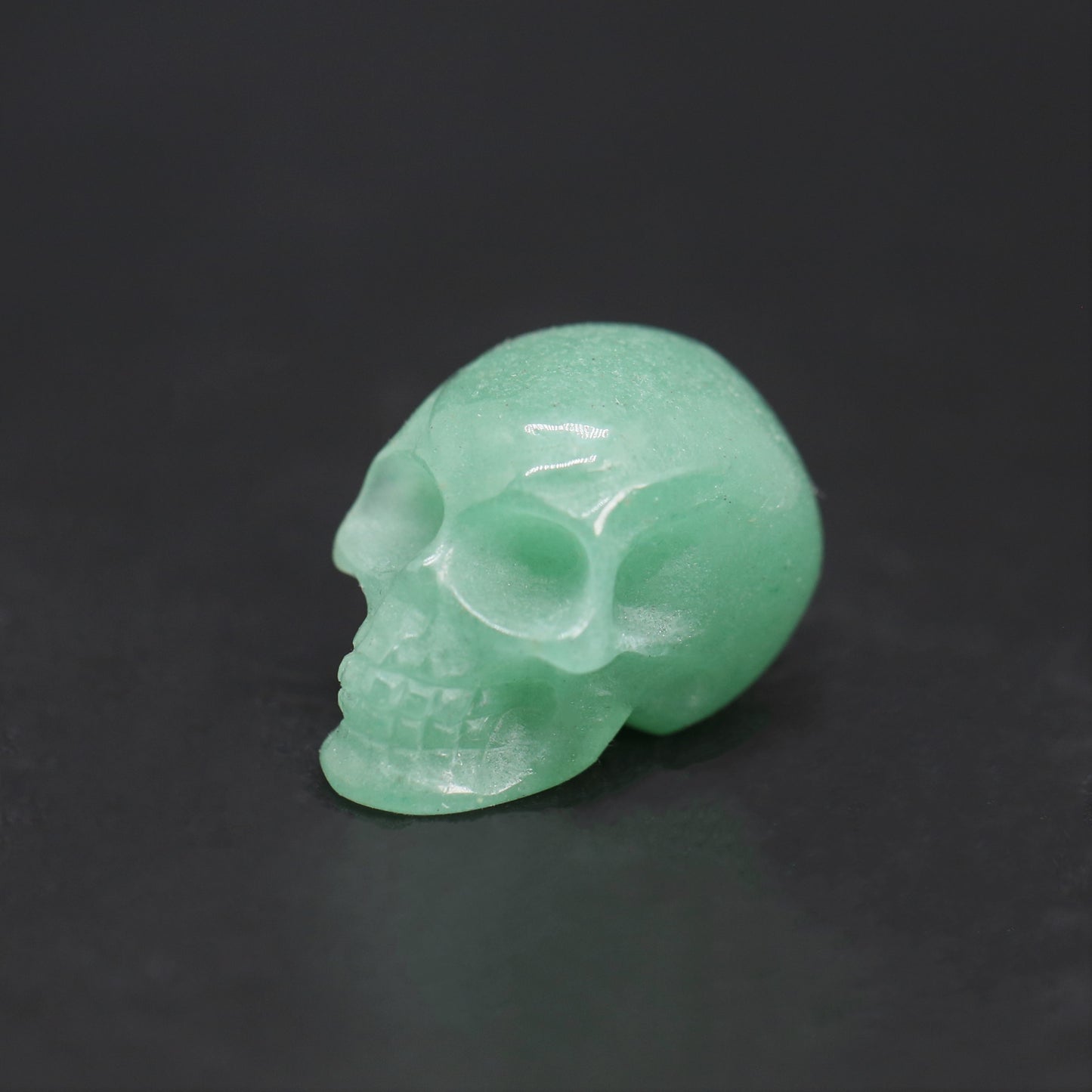 Green aventurine small skull