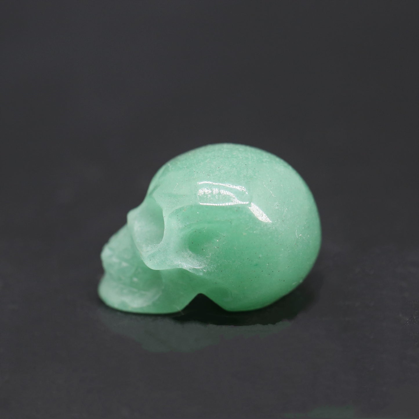 Green aventurine small skull