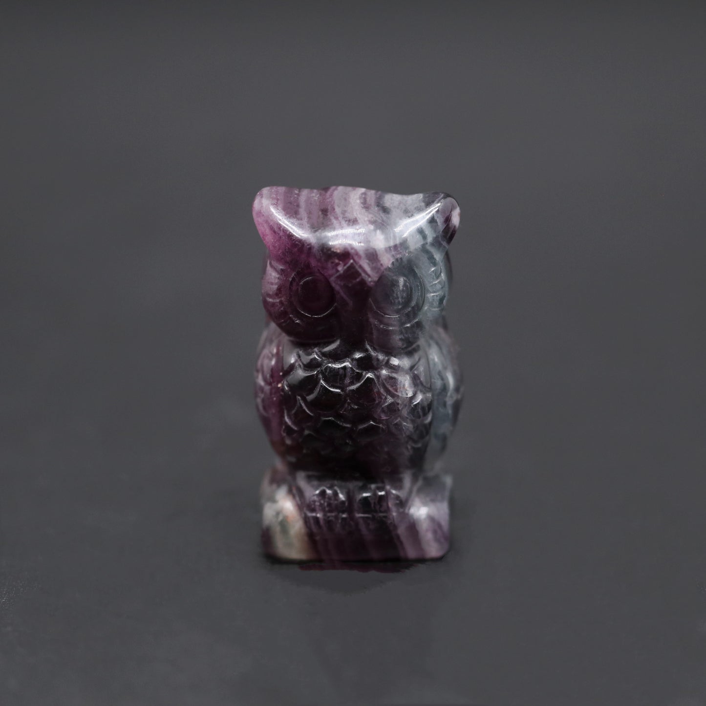 Fluorite owl carvings